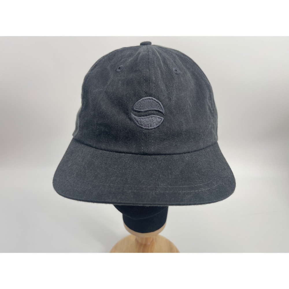 Pepsi Logo Baseball Cap Hat Adult OSFA Black Faded Cotton Adjustable Strap